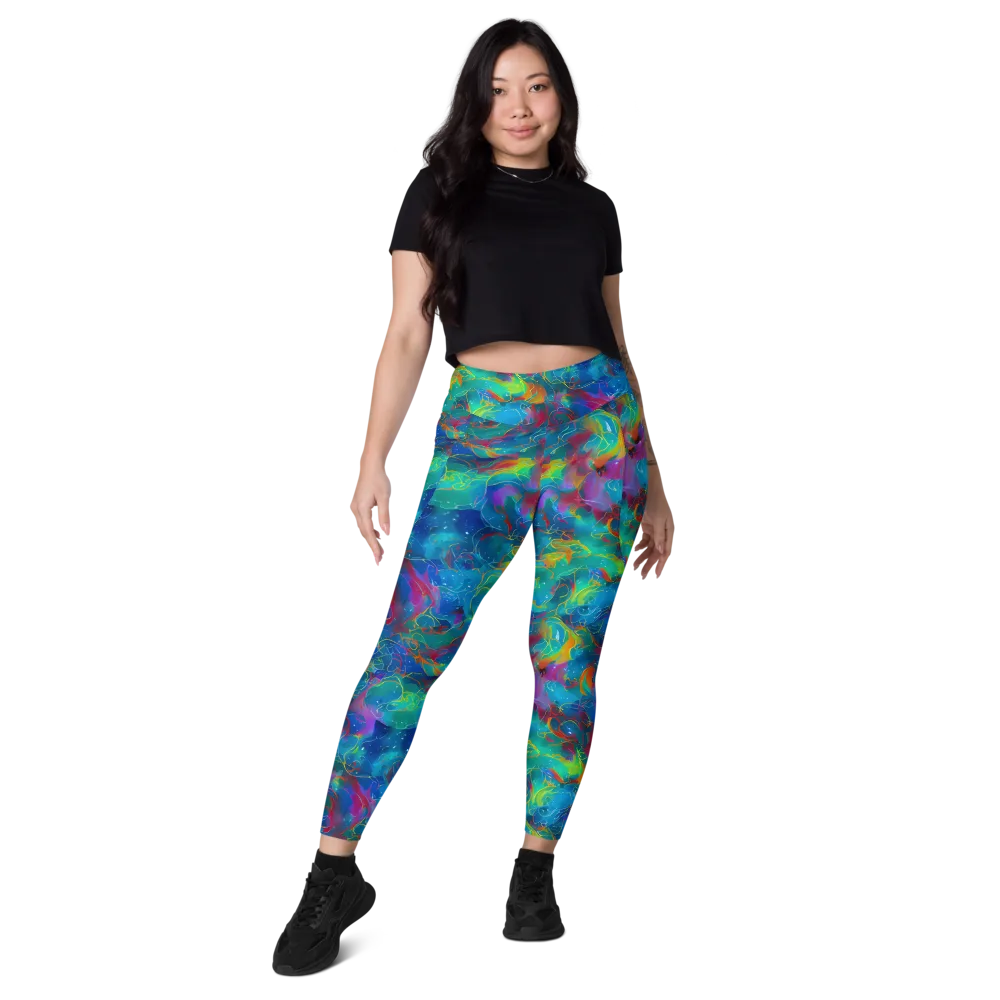 Chromatic Tidalwave on Leggings with Pockets — Front