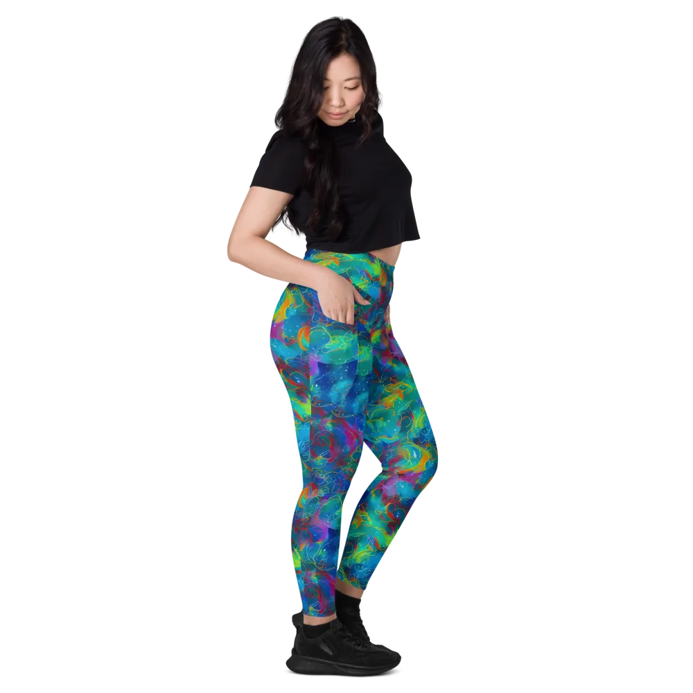 Chromatic Tidalwave on Leggings with Pockets — Right