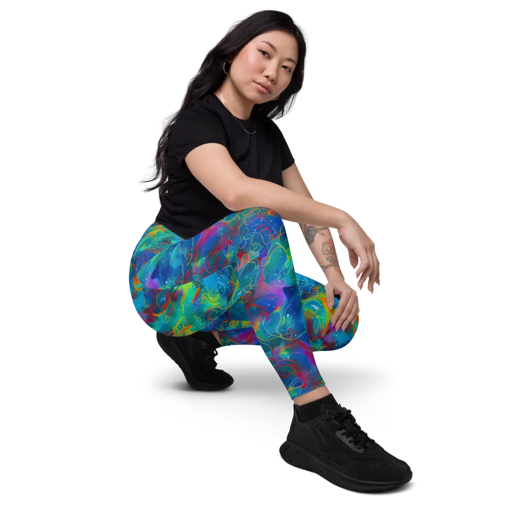 Chromatic Tidalwave on Leggings with Pockets — Right Front
