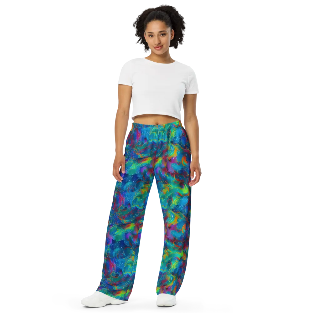 Chromatic Tidalwave on Wide-Leg Pants — Front