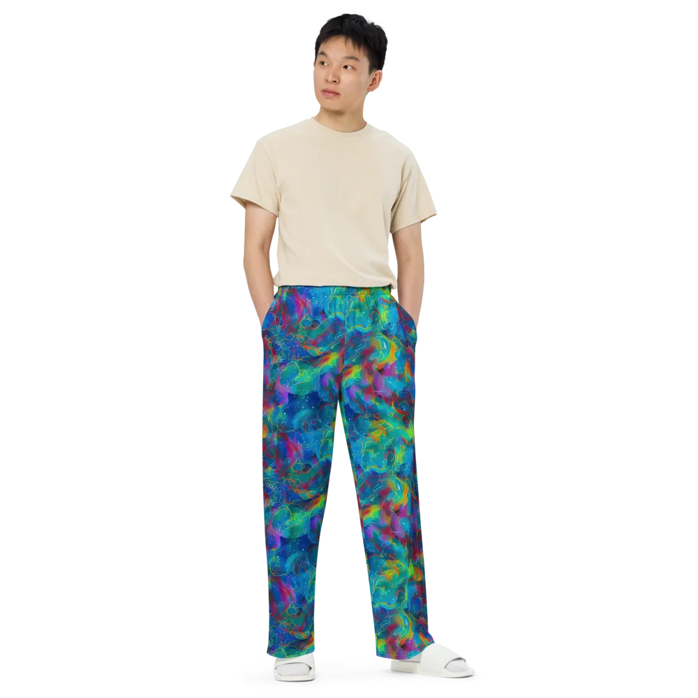 Chromatic Tidalwave on Wide-Leg Pants — Front