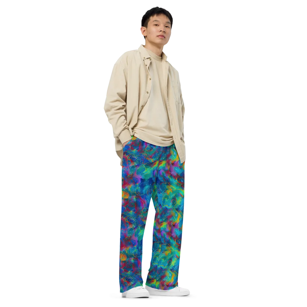 Chromatic Tidalwave on Wide-Leg Pants — Right Front