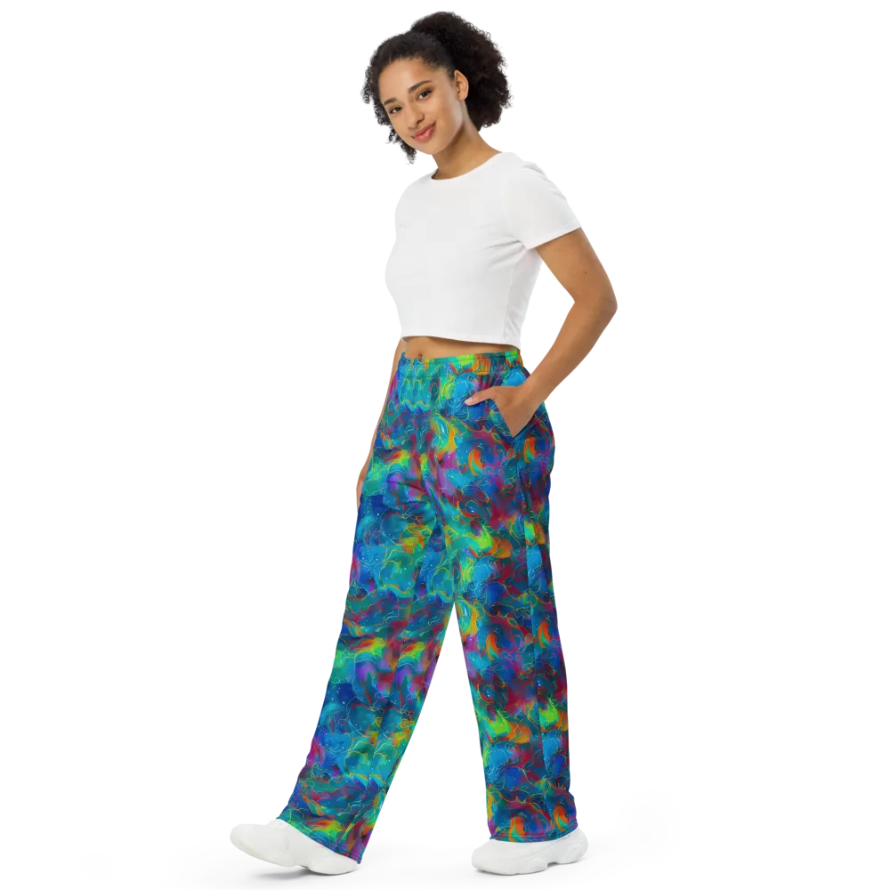 Chromatic Tidalwave on Wide-Leg Pants — Left Front
