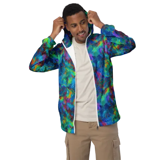 Chromatic Tidalwave on a Men's Windbreaker