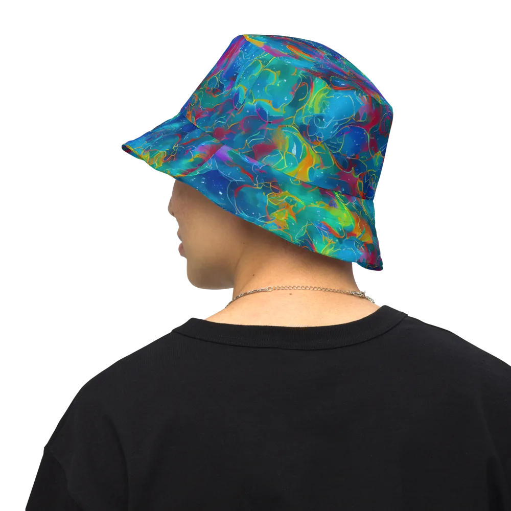 Chromatic Tidalwave on Reversible Bucket Hat — Back Inside