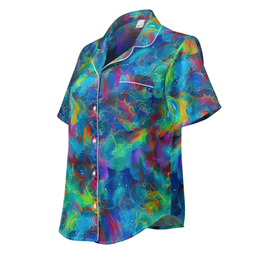 Chromatic Tidalwave on a Women's Short Sleeve Pajama Top