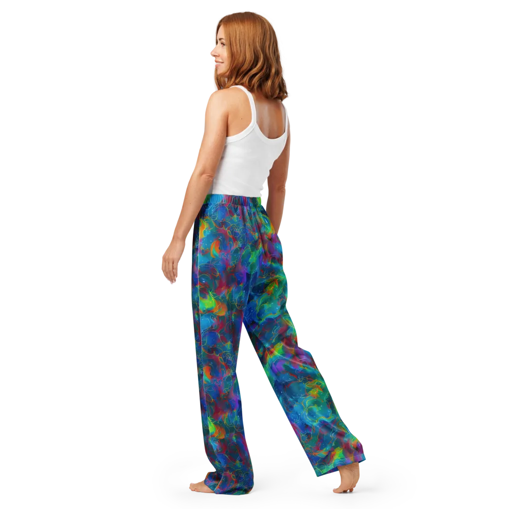Chromatic Tidalwave on Women's Pajama Pants — Back