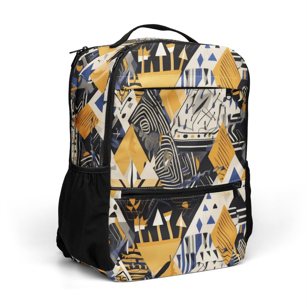 Golden Circuitry on Utility Backpack — Right Front