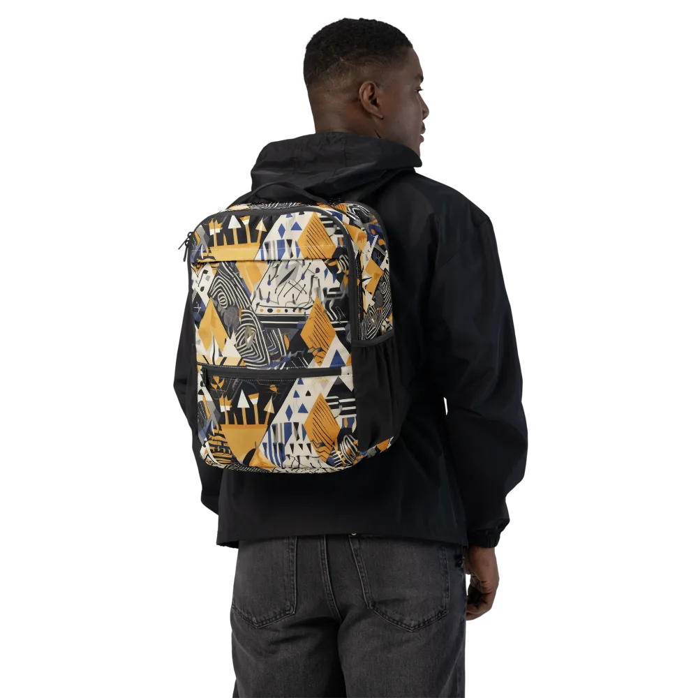 Golden Circuitry on Utility Backpack — Back