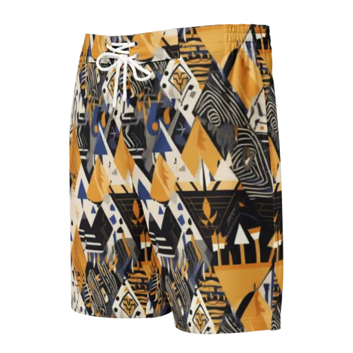 Golden Circuitry on a Men's Board Shorts