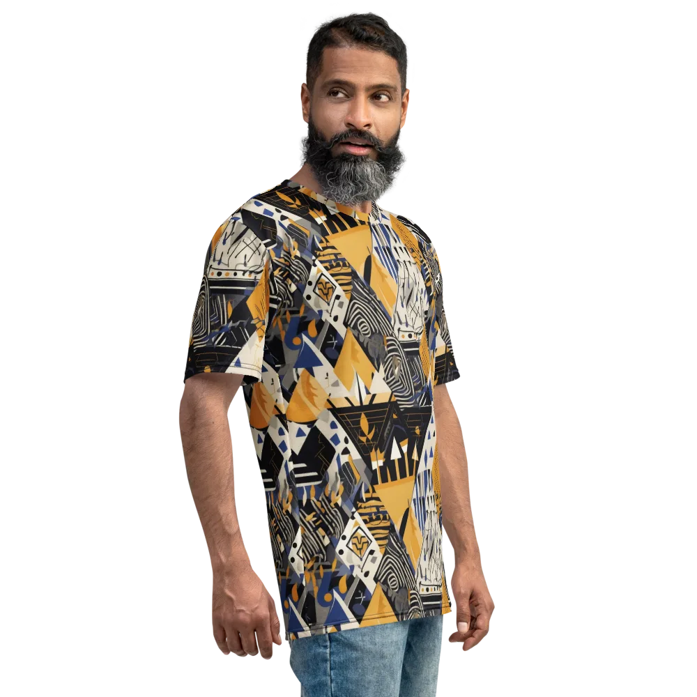 Golden Circuitry on Men's Crew Neck T-Shirt — Right