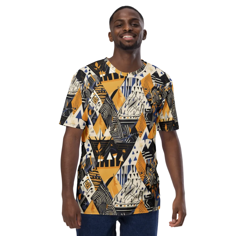 Golden Circuitry on Men's Crew Neck T-Shirt — Front