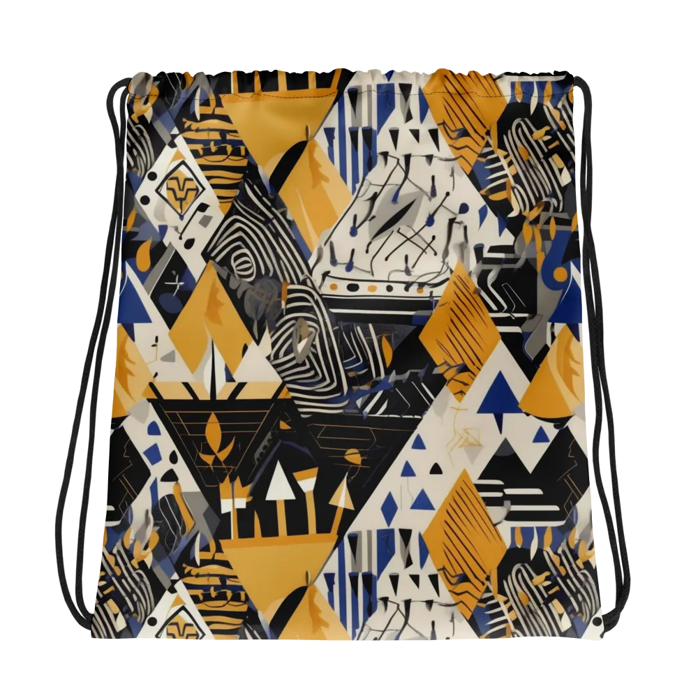 Golden Circuitry on Drawstring Bag — Photo