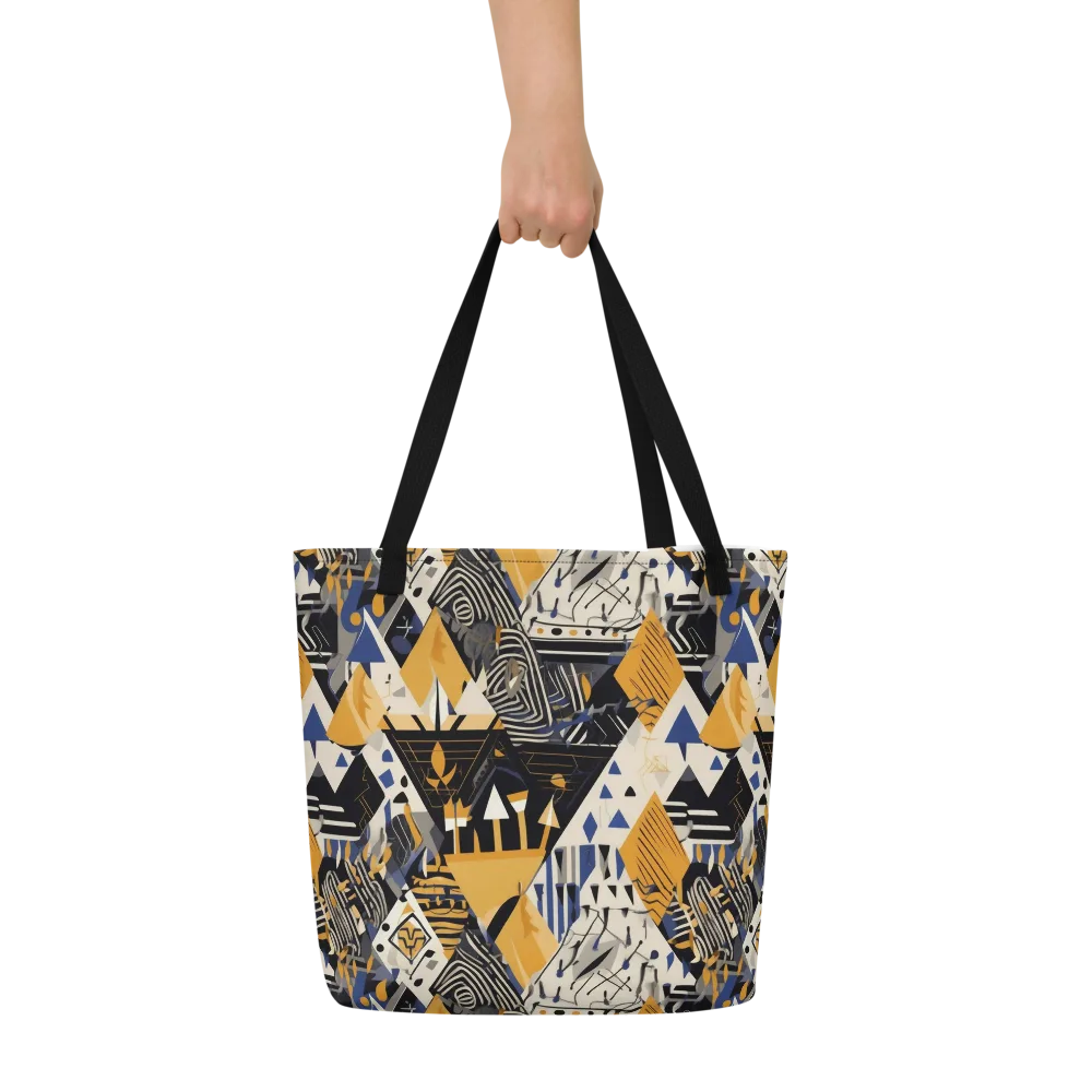 Golden Circuitry on Large Tote Bag W/ Pocket — Front