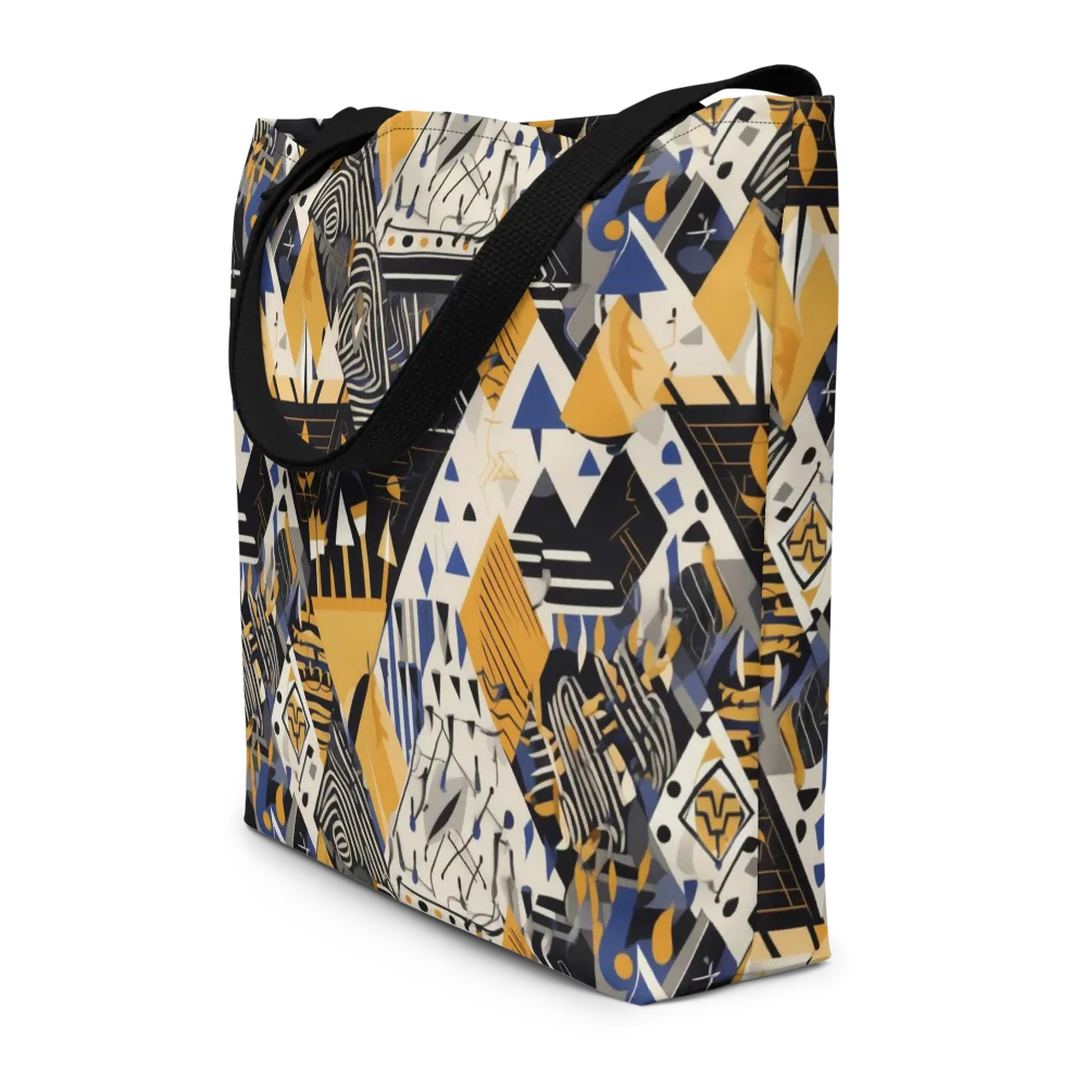 Golden Circuitry on Large Tote Bag W/ Pocket — Front