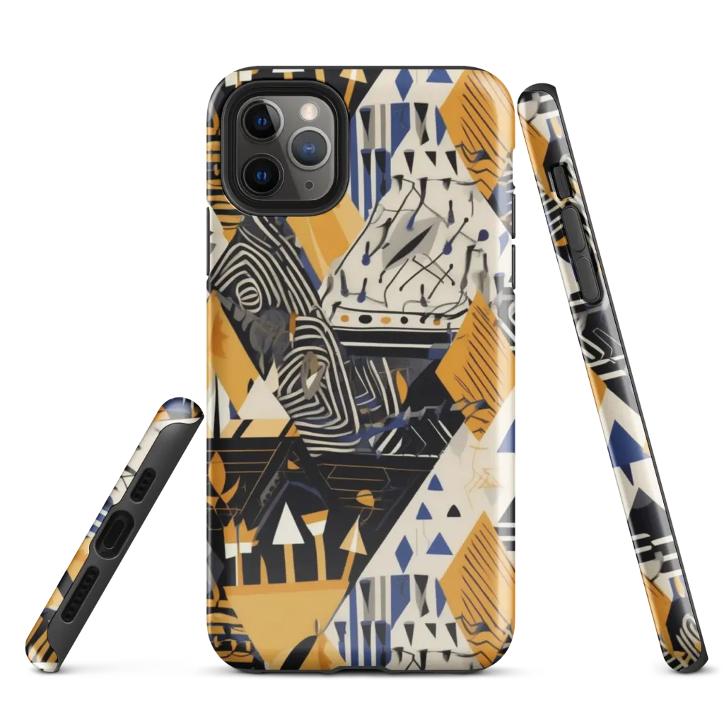 Golden Circuitry on Tough Case for iPhone® — Front