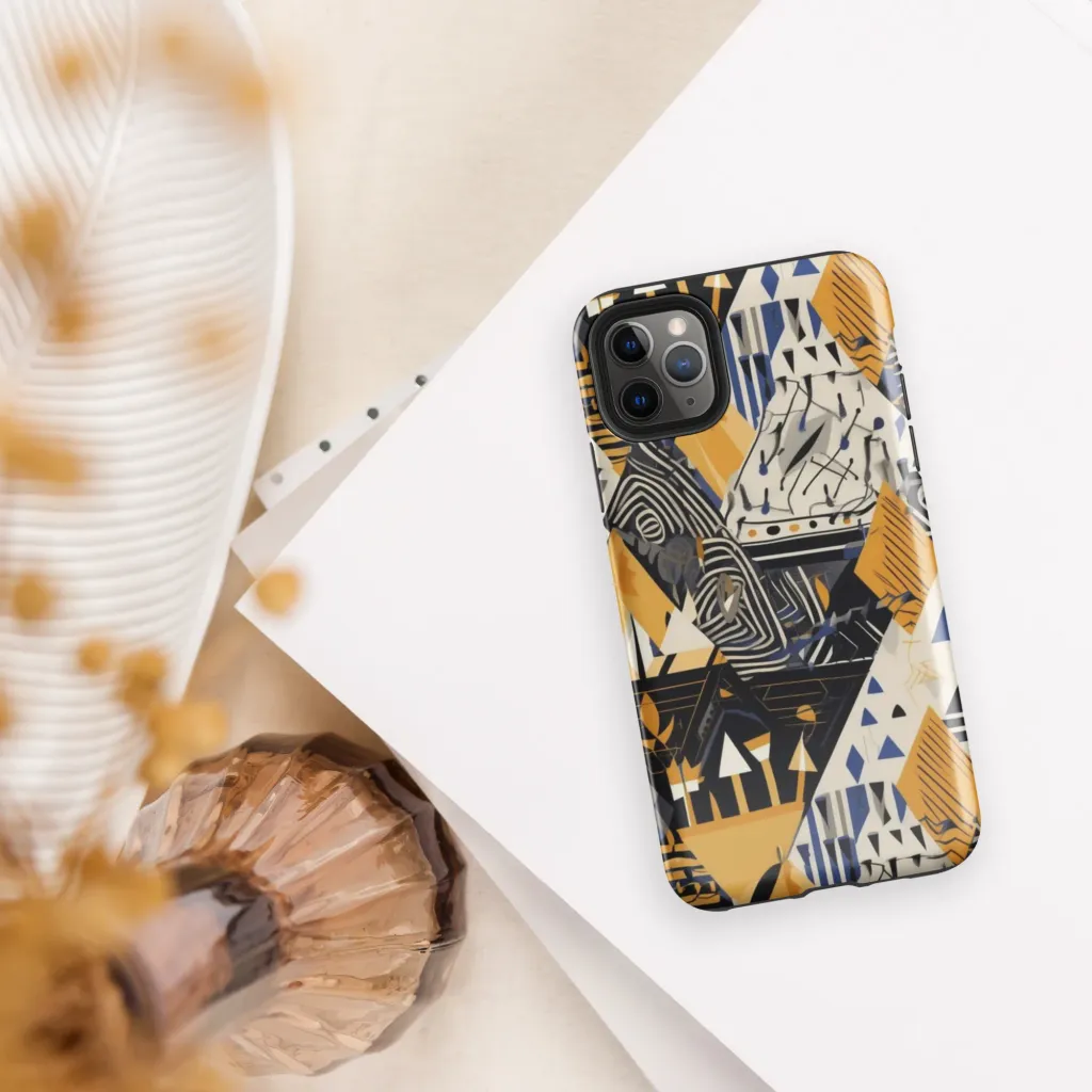 Golden Circuitry on Tough Case for iPhone® — Front