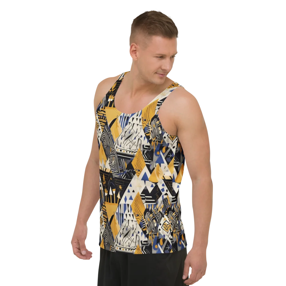 Golden Circuitry on Men's Tank Top — Left Front