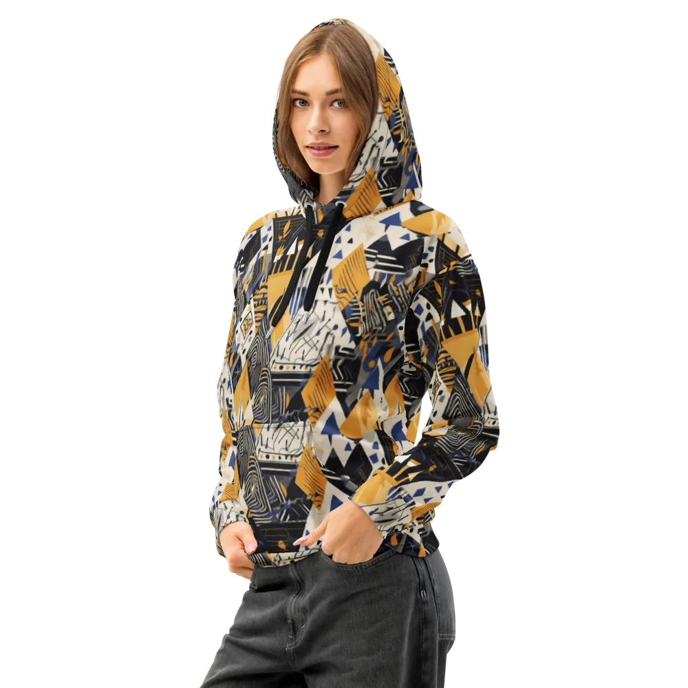 Golden Circuitry on Cotton Hoodie — Left Front