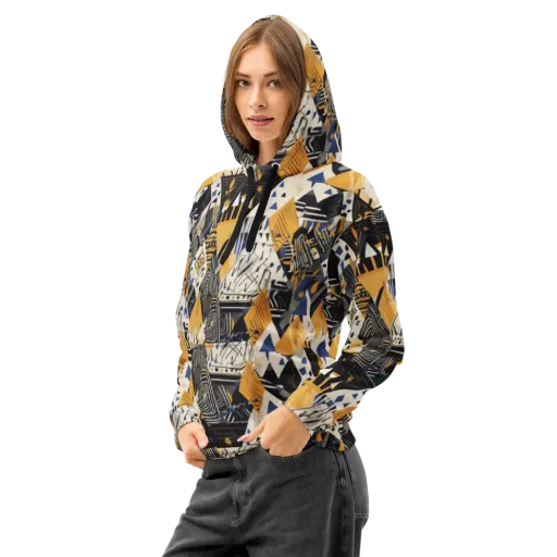 Golden Circuitry on a Cotton Hoodie
