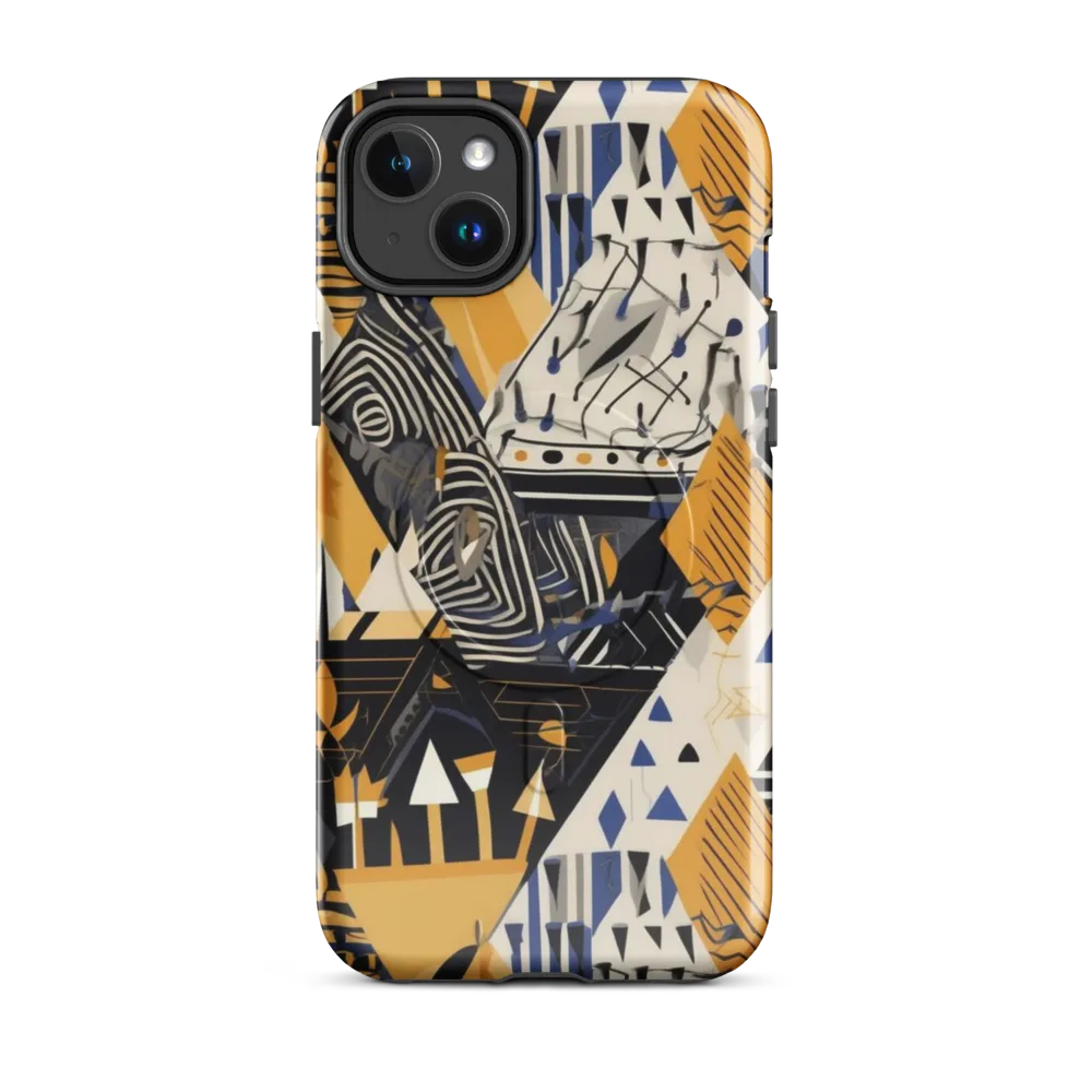 Golden Circuitry on MagSafe Tough Case for iPhone® — Front