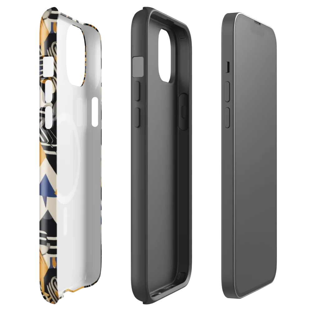 Golden Circuitry on MagSafe Tough Case for iPhone® — Front