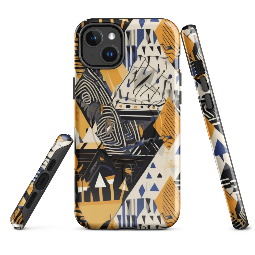 Golden Circuitry on MagSafe Tough Case for iPhone® — Front