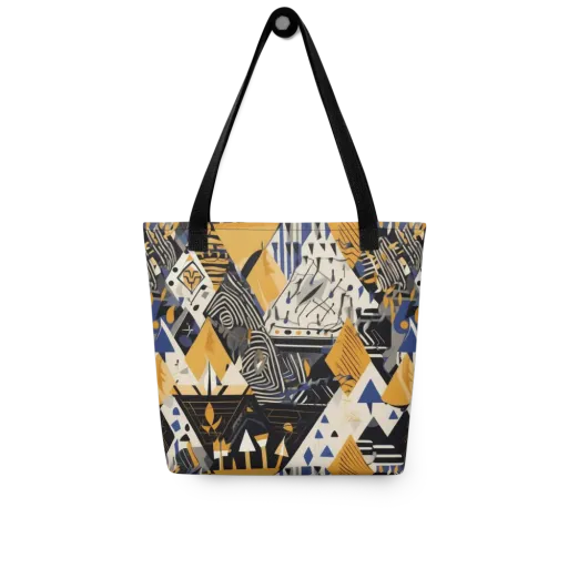 Golden Circuitry on a Tote Bag