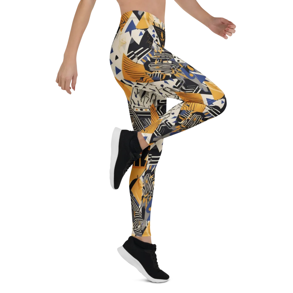 Golden Circuitry on Leggings — Right