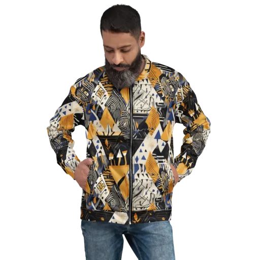Golden Circuitry on a Bomber Jacket