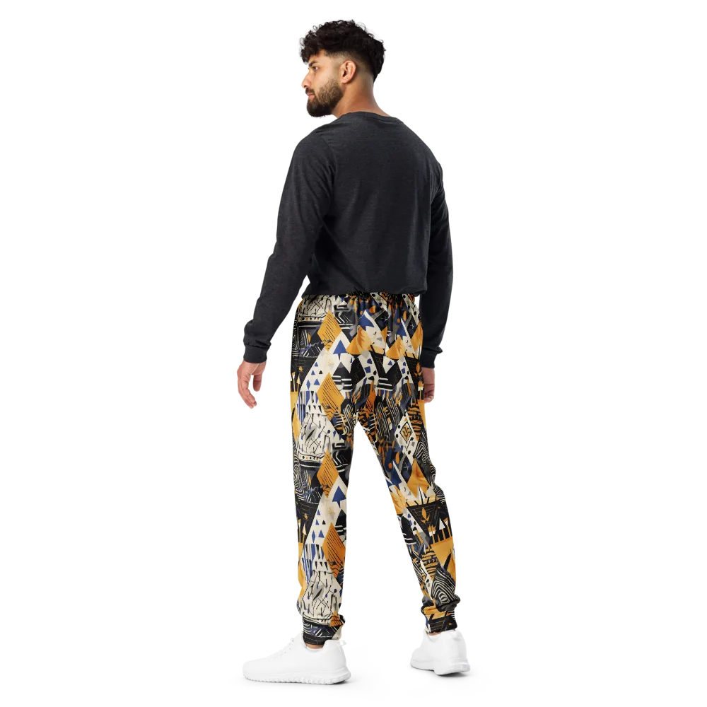 Golden Circuitry on Men's Joggers — Back