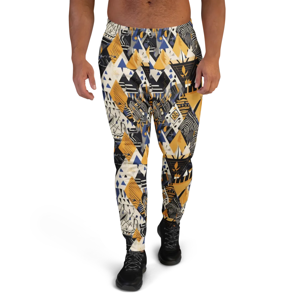 Golden Circuitry on Men's Joggers — Front
