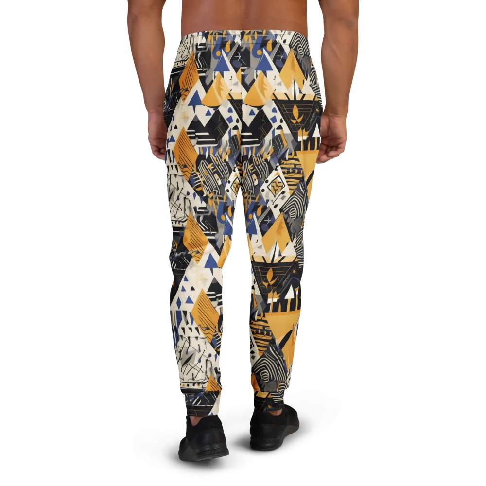 Golden Circuitry on Men's Joggers — Back