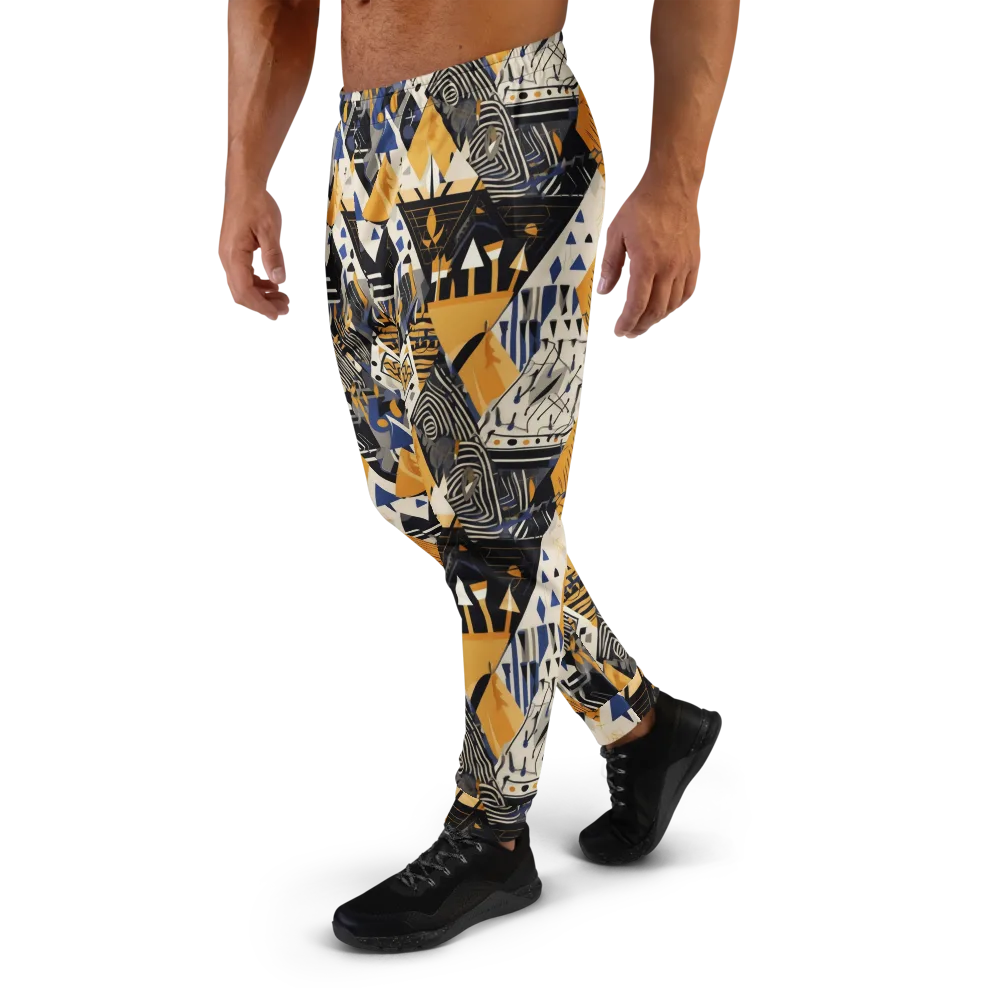 Golden Circuitry on Men's Joggers — Left