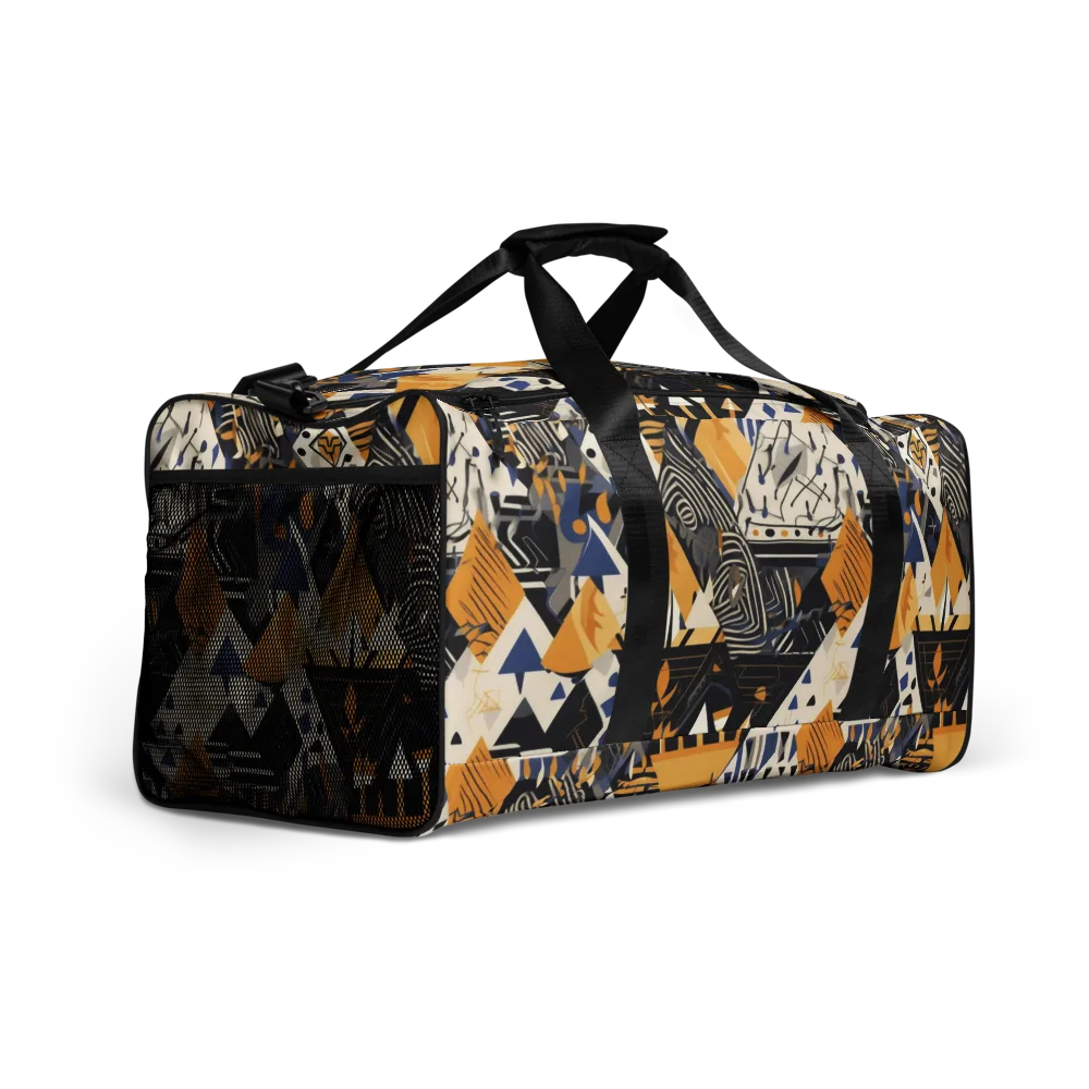 Golden Circuitry on Duffle Bag — Right Front