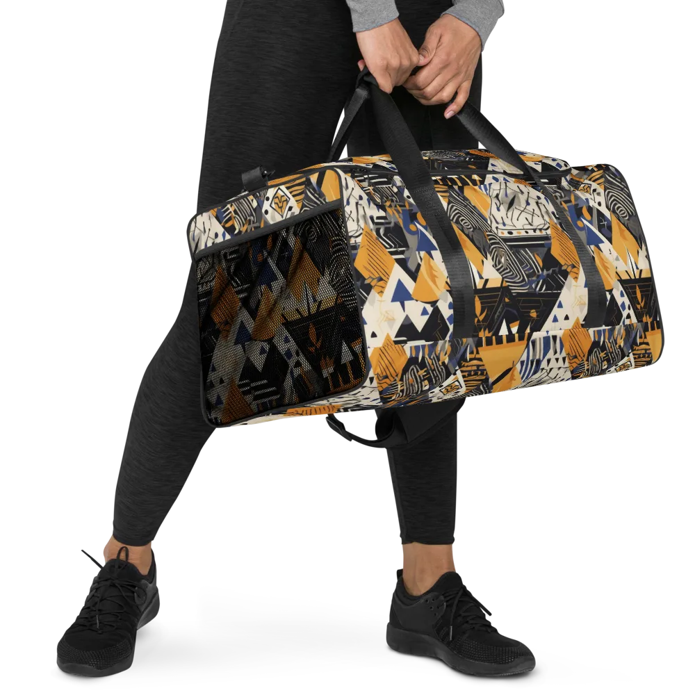 Golden Circuitry on Duffle Bag — Right Front