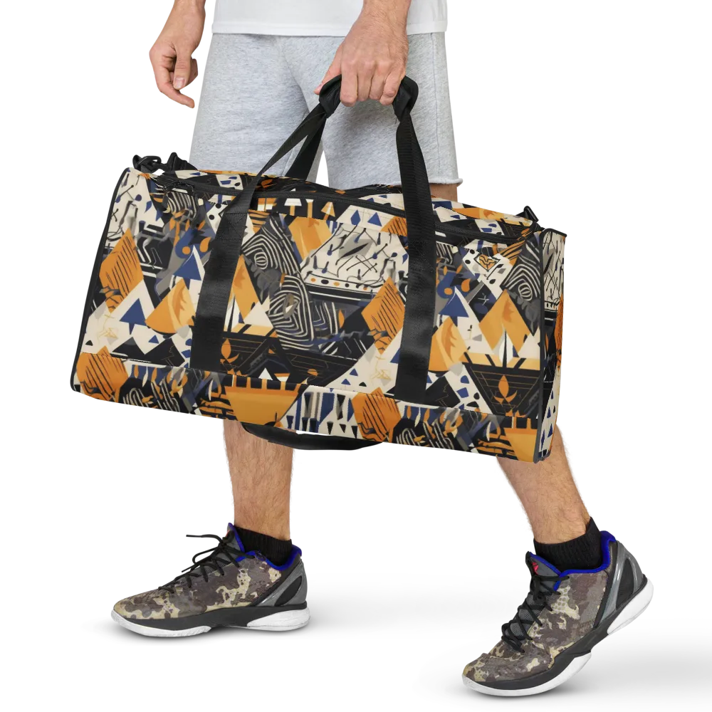 Golden Circuitry on Duffle Bag — Front