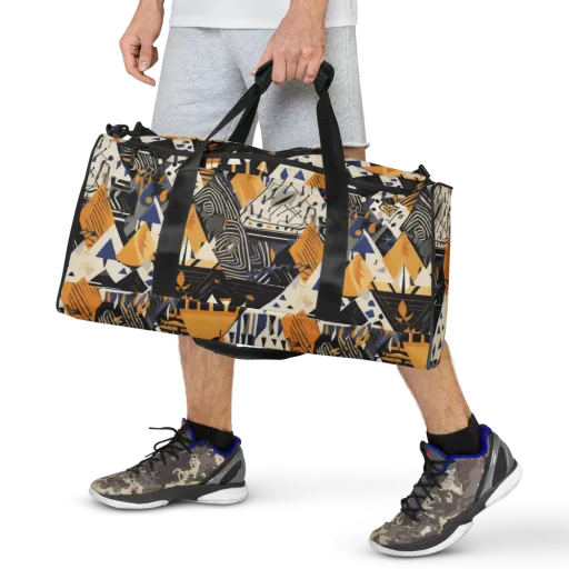 Golden Circuitry on a Duffle Bag