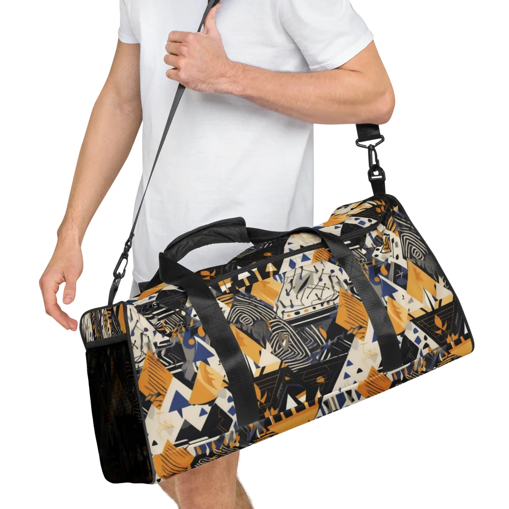 Golden Circuitry on Duffle Bag — Right Front