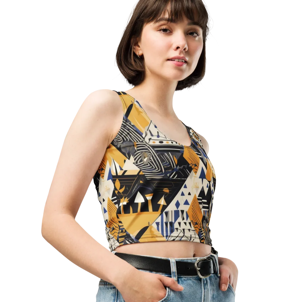 Golden Circuitry on Crop Top — Right Front