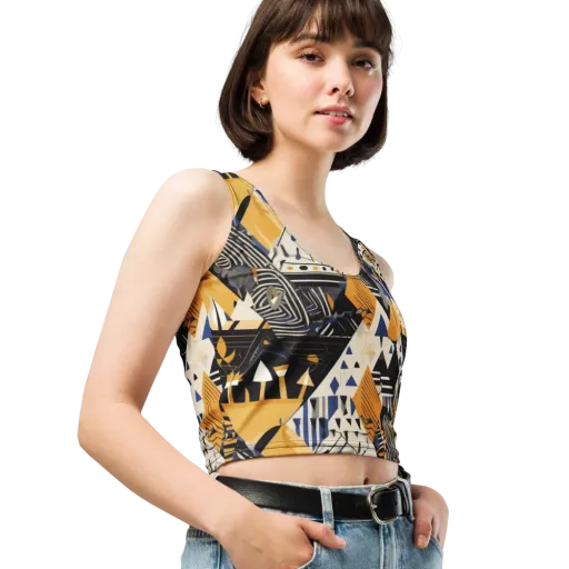 Golden Circuitry on a Crop Top