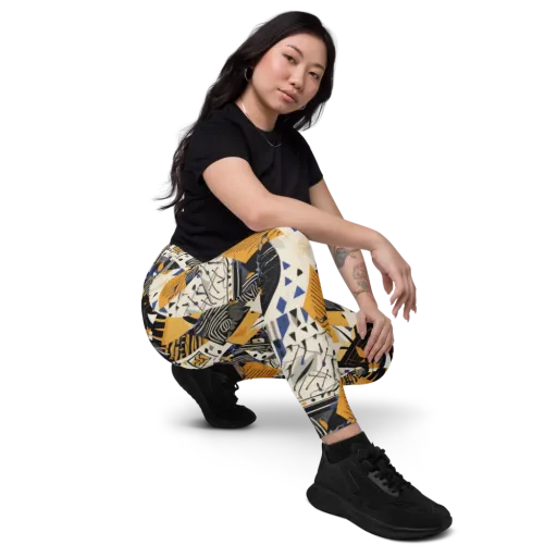 Golden Circuitry on a Leggings with Pockets
