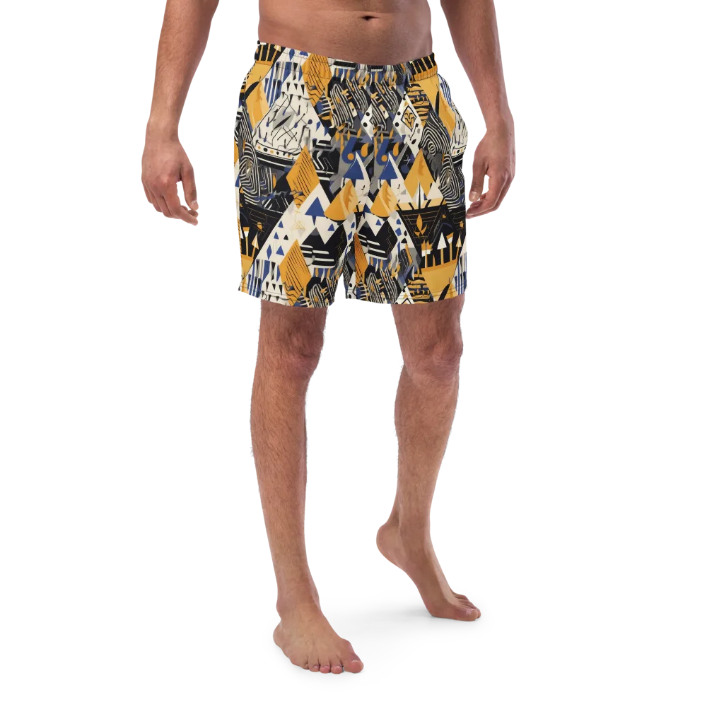 Golden Circuitry on Swim Trunks — Front