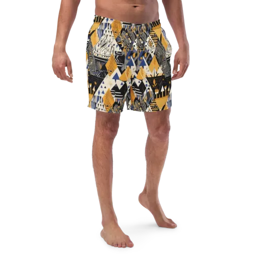 Golden Circuitry on a Swim Trunks