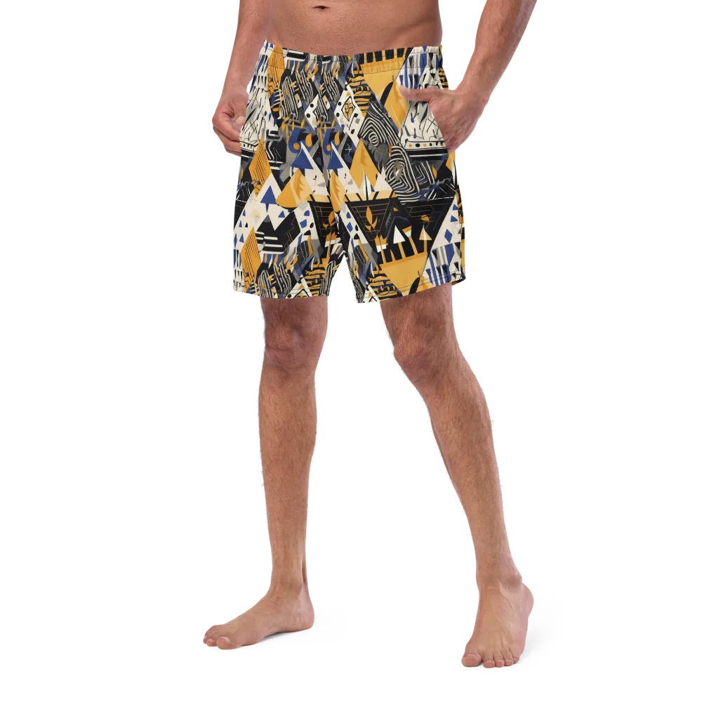Golden Circuitry on Swim Trunks — Left Front