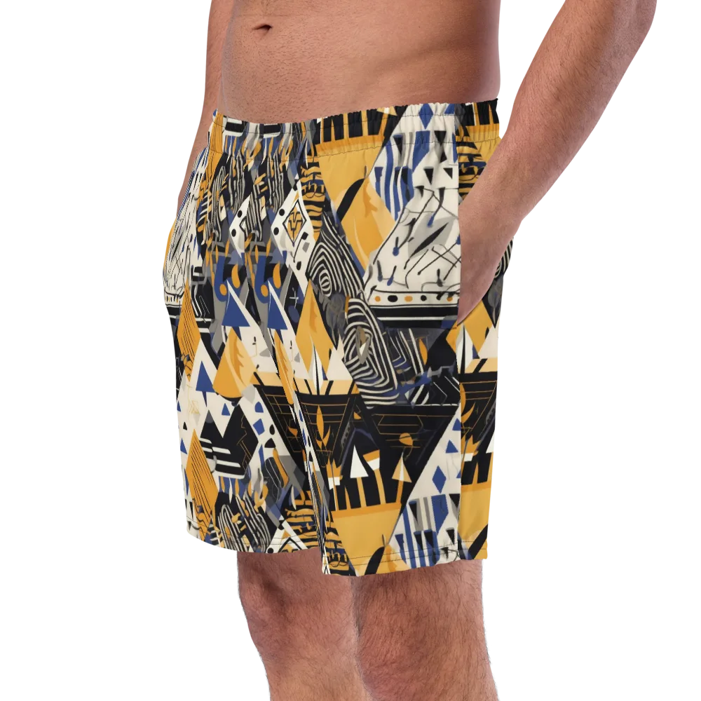 Golden Circuitry on Swim Trunks — Left Front