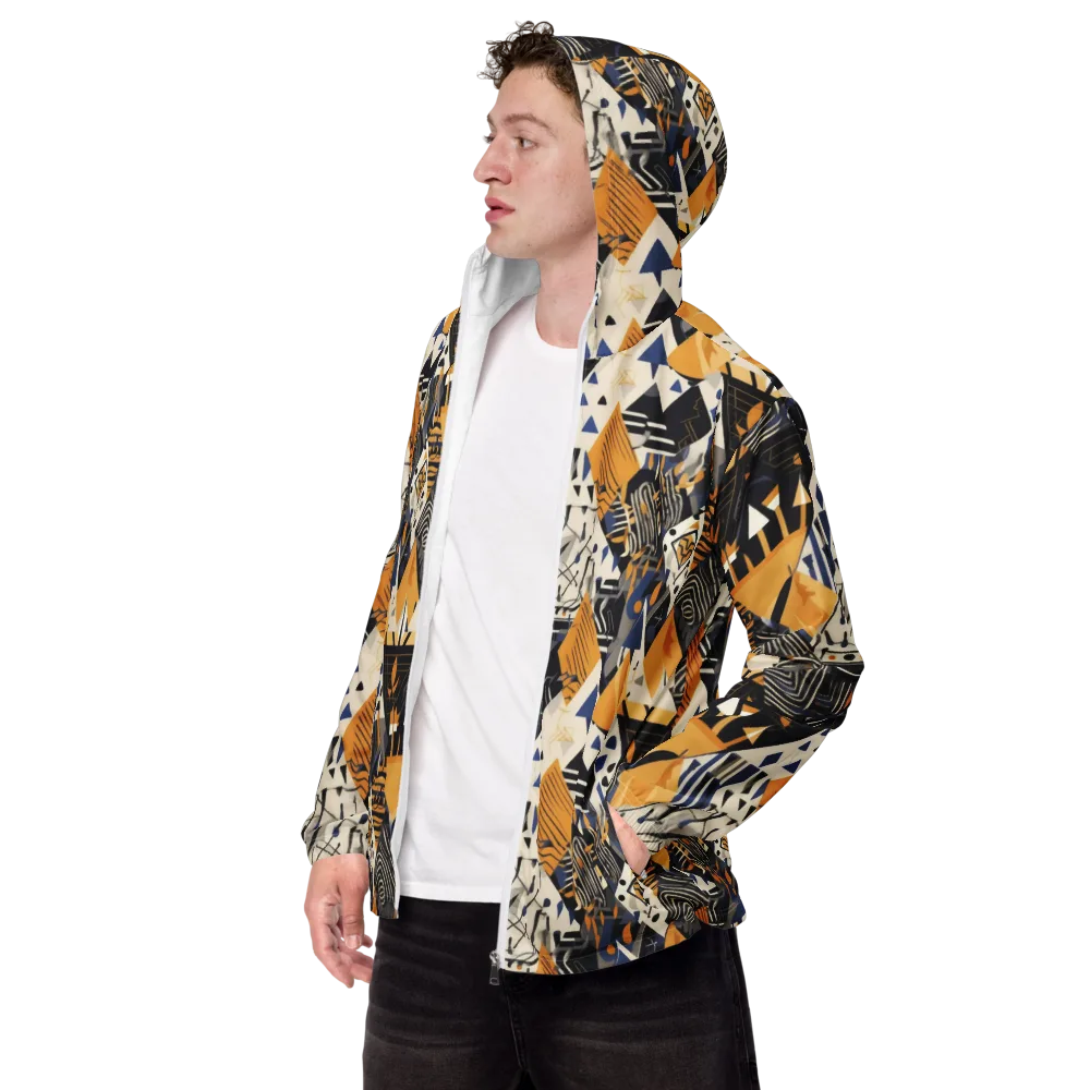 Golden Circuitry on Men's Windbreaker — Left Front