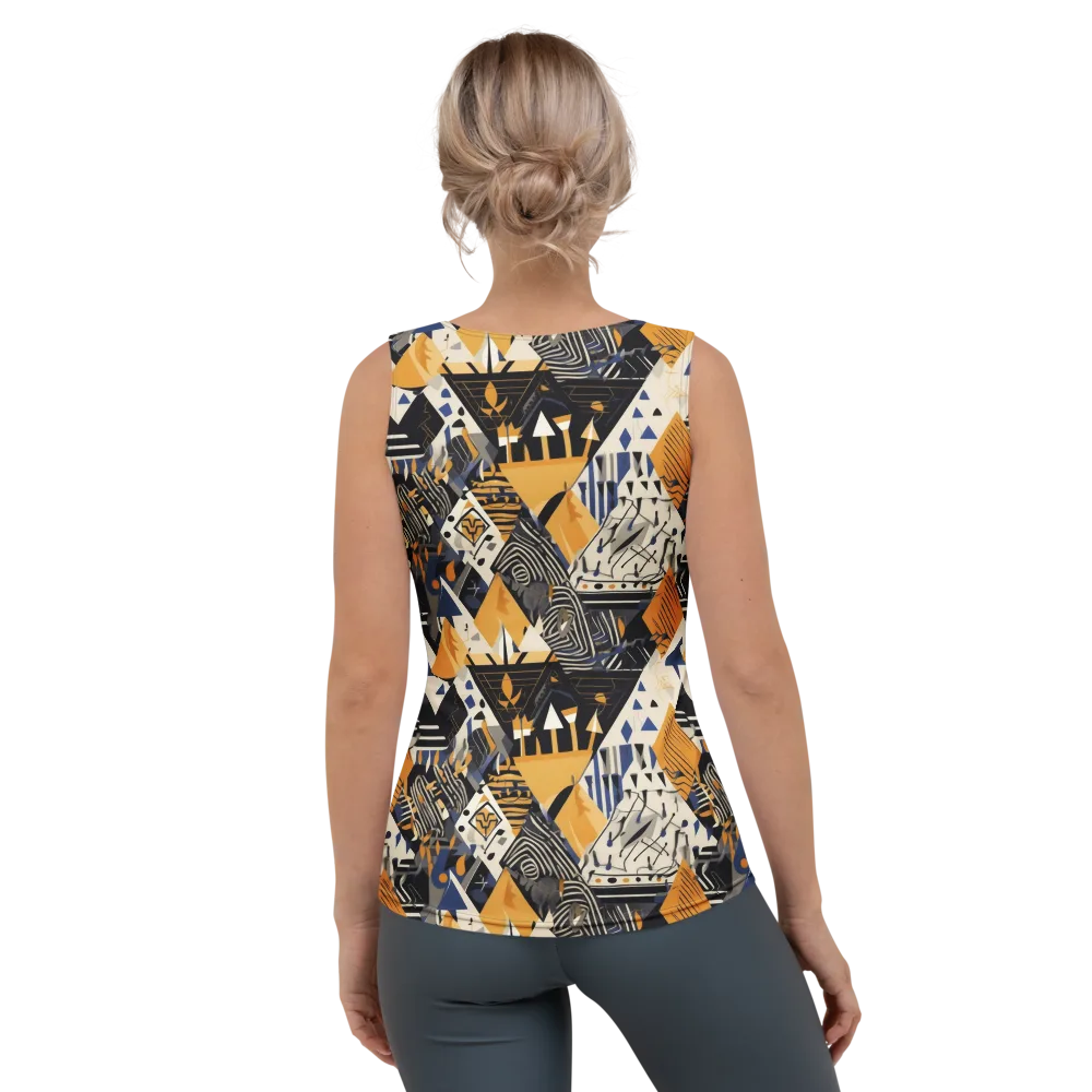 Golden Circuitry on Women's Tank Top — Back
