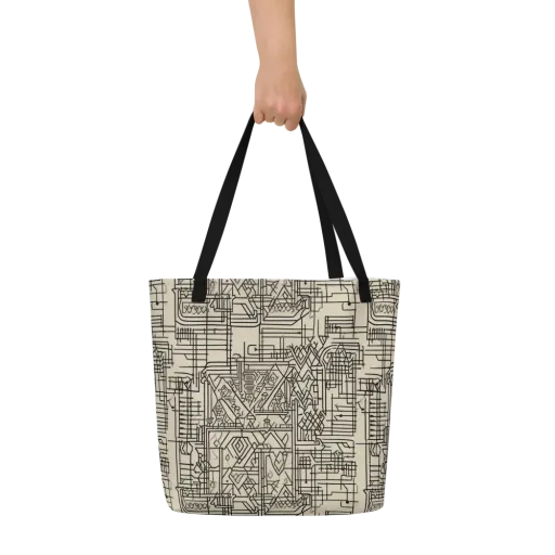Blueprint Rhapsody on a Large Tote Bag W/ Pocket
