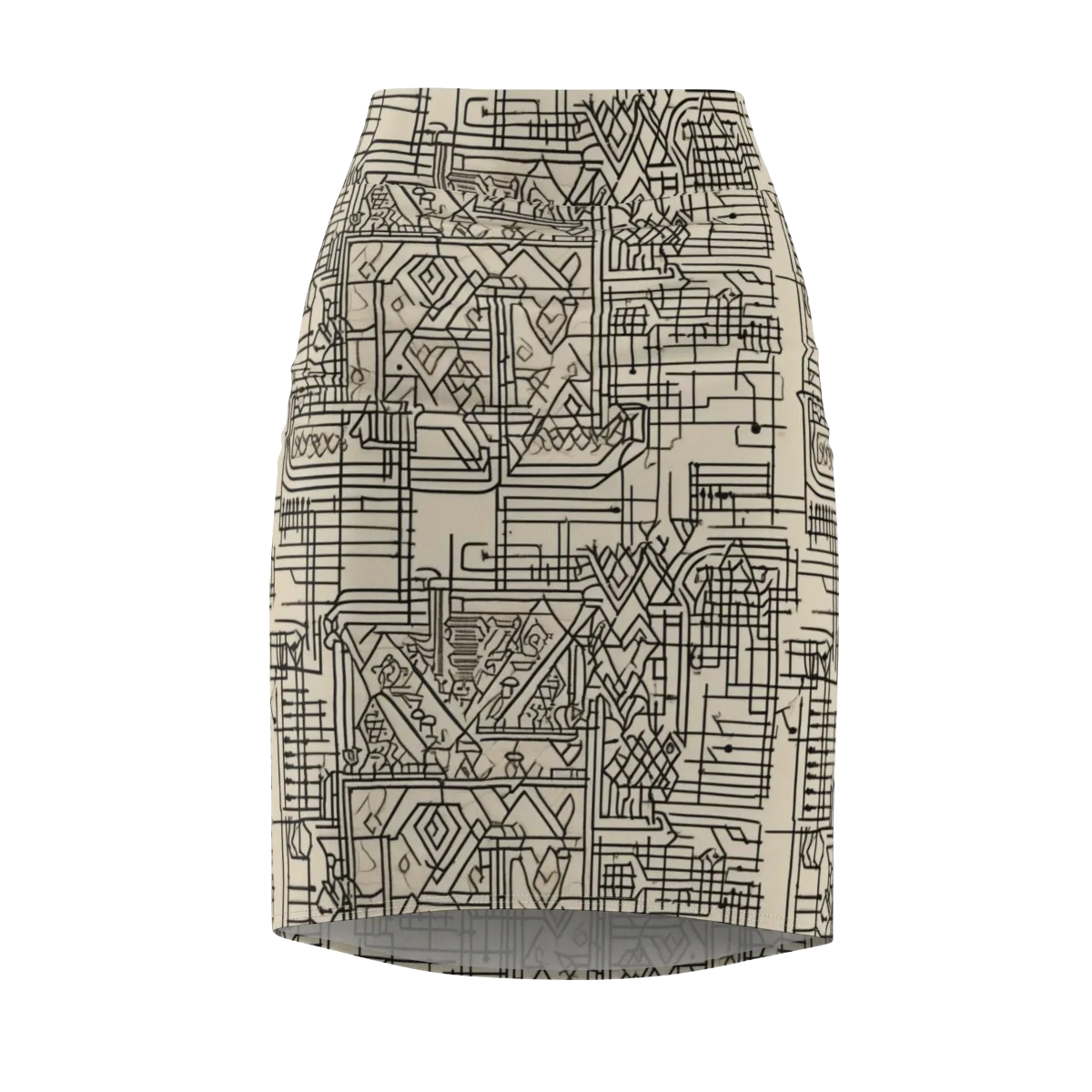 Blueprint Rhapsody on Pencil Skirt — Front